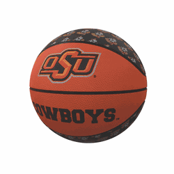 Oklahoma State Cowboys Repeating Logo Mini-Size Rubber Basketball