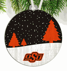 Oklahoma State Cowboys Snow Scene Ornament