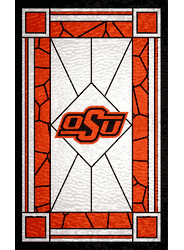 Oklahoma State Cowboys Stained Glass 11x19 Wood Sign