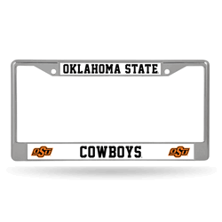 Oklahoma State Cowboys Standard Chrome Frame with Plastic Inserts 12" x 6" Car/Truck Auto Accessory