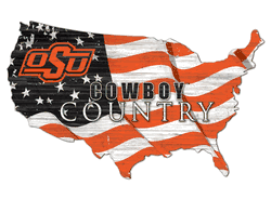 Oklahoma State Cowboys USA Shape Flag Cutout