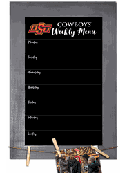 Oklahoma State Cowboys Weekly Chalkboard with frame & clothespins 11x19 Sign
