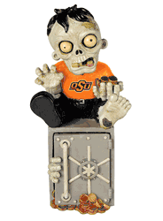 Oklahoma State Cowboys Zombie Figurine Bank CO