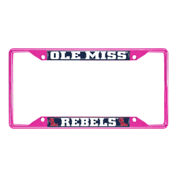 Ole Miss Pink Metal License Plate Frame - 6.25"x12.25"