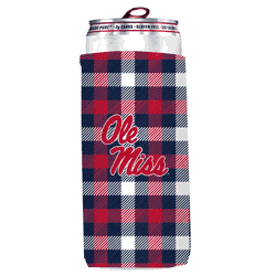 Ole Miss Plaid Insulated Slim Can Sleeve