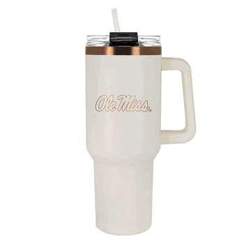 Ole Miss Rebels 40oz Crme and Copper Colossus Travel Mug with Straw