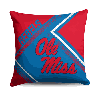 Ole Miss Rebels NCAA Pulsewave Throw Pillow 18X18 Inches