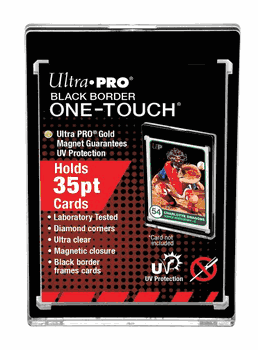 One Touch UV Card Holder With Magnet Closure Black Border - 35pt