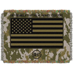 Operation Hat Trick Camo Flag Holiday Tapestry Throw Blanket 48x60 Inches