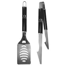 Oregon Ducks 2 pc Black Steel Tailgate BBQ Set