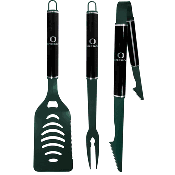 Oregon Ducks 3 pc Color and Black BBQ Set
