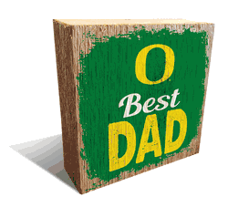 Oregon Ducks Best Dad 6x6 Wood Block