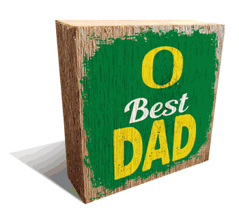 Oregon Ducks Best Dad 6x6 Wood Block