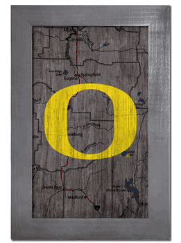 Oregon Ducks City Map 11x19 Sign