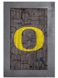 Oregon Ducks City Map 11x19 Sign