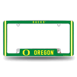 Oregon Ducks Classic 12" x 6" Chrome All Over Automotive License Plate Frame