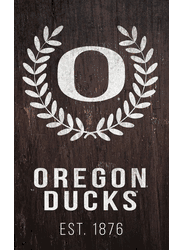 Oregon Ducks Laurel Wreath 11x19 Sign