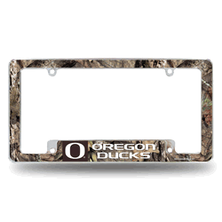 Oregon Ducks Mossy Oak 12" x 6" Chrome All Over Automotive License Plate Frame