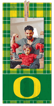 Oregon Ducks Plaid Clothespin 6x12 Sign