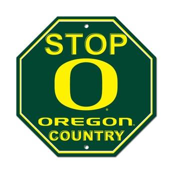 Oregon Ducks Sign 12x12 Plastic Stop Style O Design CO