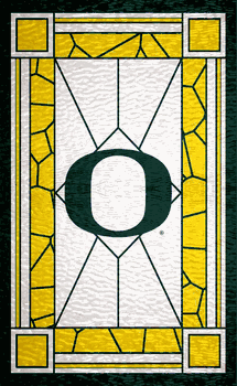 Oregon Ducks Stained Glass 11x19 Wood Sign