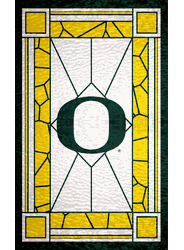 Oregon Ducks Stained Glass 11x19 Wood Sign