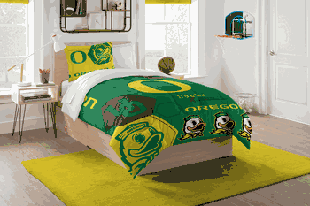 NCAA Oregon Ducks Hexagon Twin Comforter Set