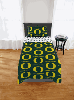 NCAA Oregon Ducks Ducks Twin Rotary Bed In A Bag Set