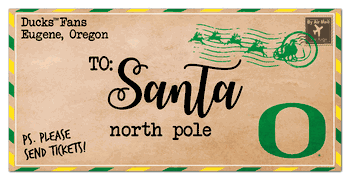 Oregon Ducks To Santa 6x12 Sign