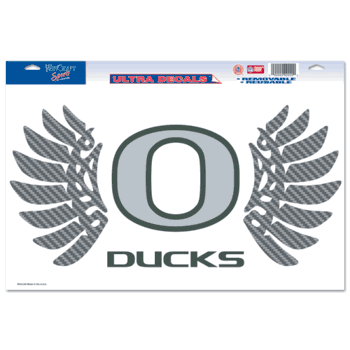 Oregon Ducks Ultra Decal 11in x 17in Silver Wings