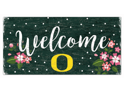 Oregon Ducks Welcome Floral 6x12 Sign