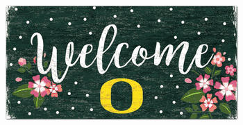 Oregon Ducks Welcome Floral 6x12 Sign