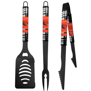 Oregon St. Beavers 3 pc Black Tailgater BBQ Set