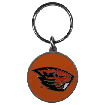 Oregon St. Beavers Carved Metal Key Chain