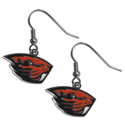 Oregon St. Beavers Chrome Dangle Earrings