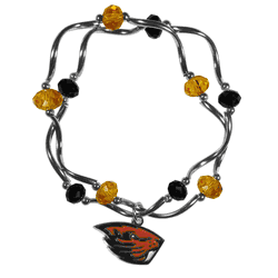 Oregon St. Beavers Crystal Bead Bracelet