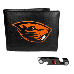 Oregon St. Beavers Leather Bi-fold Wallet & Key Organizer