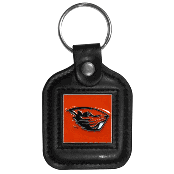 Oregon St. Beavers Square Leatherette Key Chain