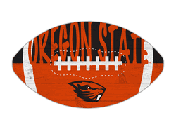 Oregon State Beavers 12" Football Cutout Sign with City Name