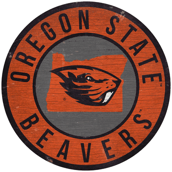Oregon State Beavers 12 in. Circle w/ State Sign