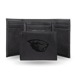 Oregon State Beavers Black Laser Engraved Faux Leather Trifold