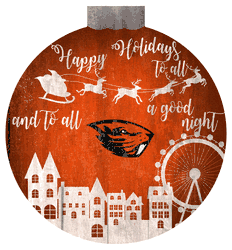 Oregon State Beavers Christmas Village 12in Wall Art