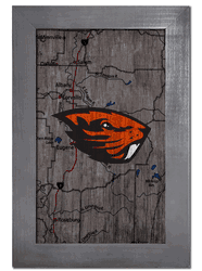 Oregon State Beavers City Map 11x19 Sign