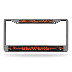 Oregon State Beavers Classic 12" x 6" Silver Bling Chrome Car/Truck/SUV Auto Accessory