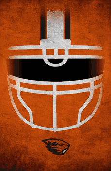 Oregon State Beavers Ghost Helmet 17x26