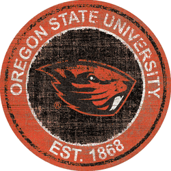 Oregon State Beavers Heritage Logo Round Sign