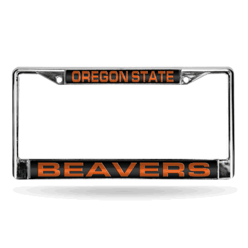 Oregon State Beavers Laser Chrome Frame Black Insert
