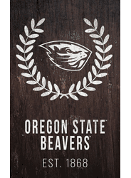 Oregon State Beavers Laurel Wreath 11x19 Sign