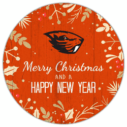 Oregon State Beavers Merry Christmas & New Year 12in Circle