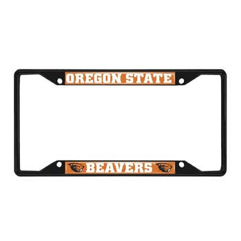 Oregon State Beavers Metal License Plate Frame Black Finish